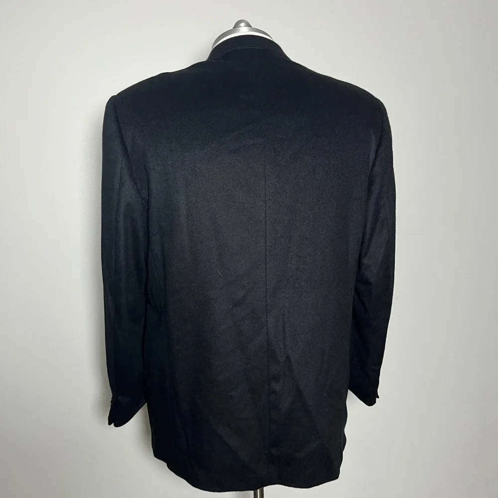 Today's Man Sport Coat Mens 38R Black Solid Cashmere Wool Italian Blazer